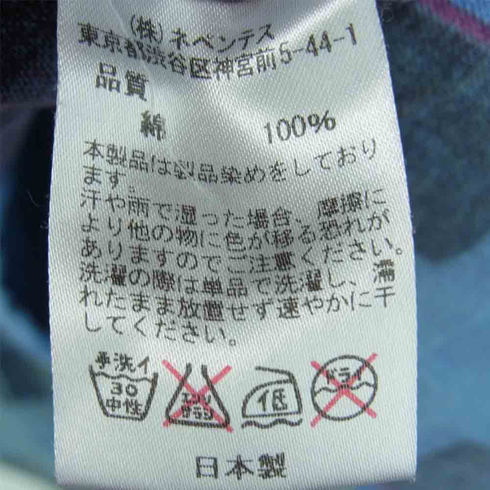 リビルドバイニードルス 解体再構築 リメイク フランネル パッチワーク バンドカラー 長袖 チェック シャツ ブルー系 S【中古】