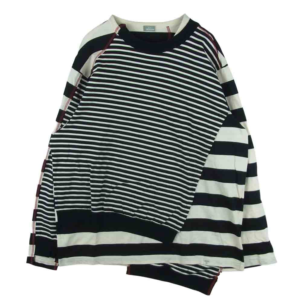 kolor カラー 21SS 21SBM-T07236 BEACON ソフト天竺 ボーダー 長袖 ドッキング カットソー ブラック系 ホワイト系 3【美品】【中古】