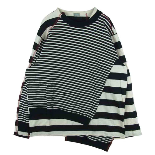 kolor カラー 21SS 21SBM-T07236 BEACON ソフト天竺 ボーダー 長袖 ドッキング カットソー ブラック系 ホワイト系 3【美品】【中古】
