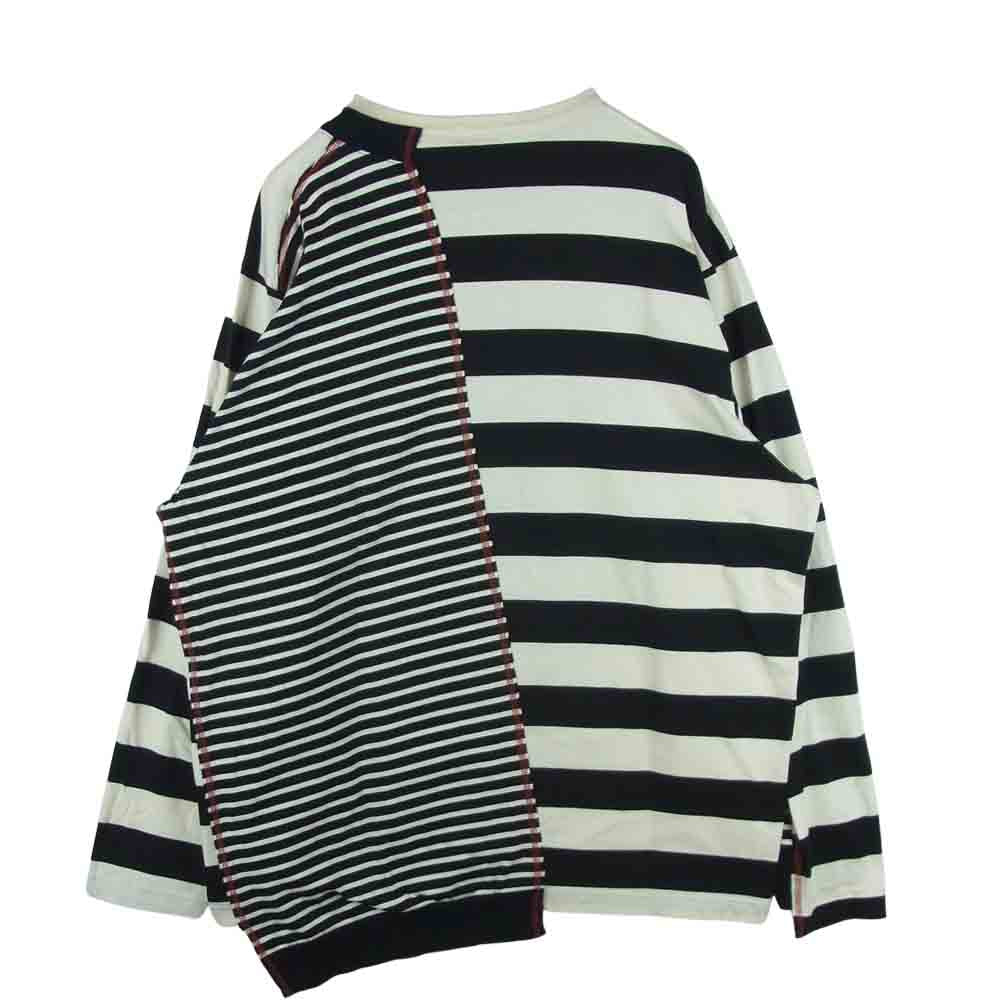 kolor カラー 21SS 21SBM-T07236 BEACON ソフト天竺 ボーダー 長袖 ドッキング カットソー ブラック系 ホワイト系 3【美品】【中古】