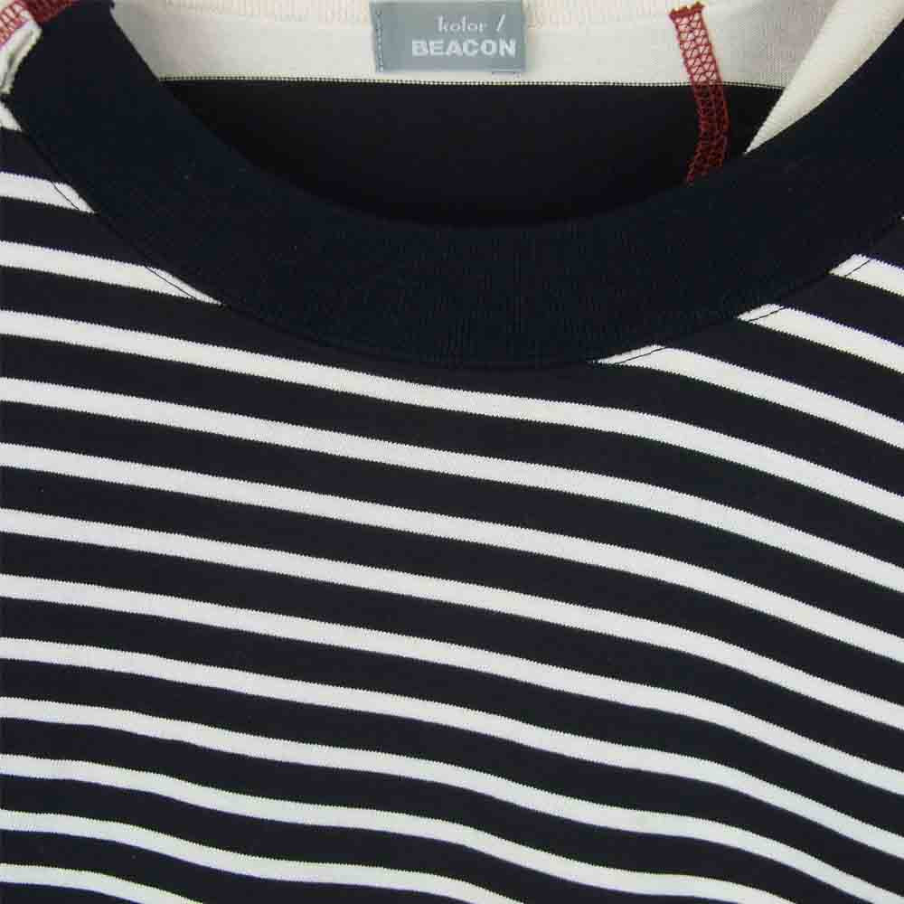 kolor カラー 21SS 21SBM-T07236 BEACON ソフト天竺 ボーダー 長袖 ドッキング カットソー ブラック系 ホワイト系 3【美品】【中古】
