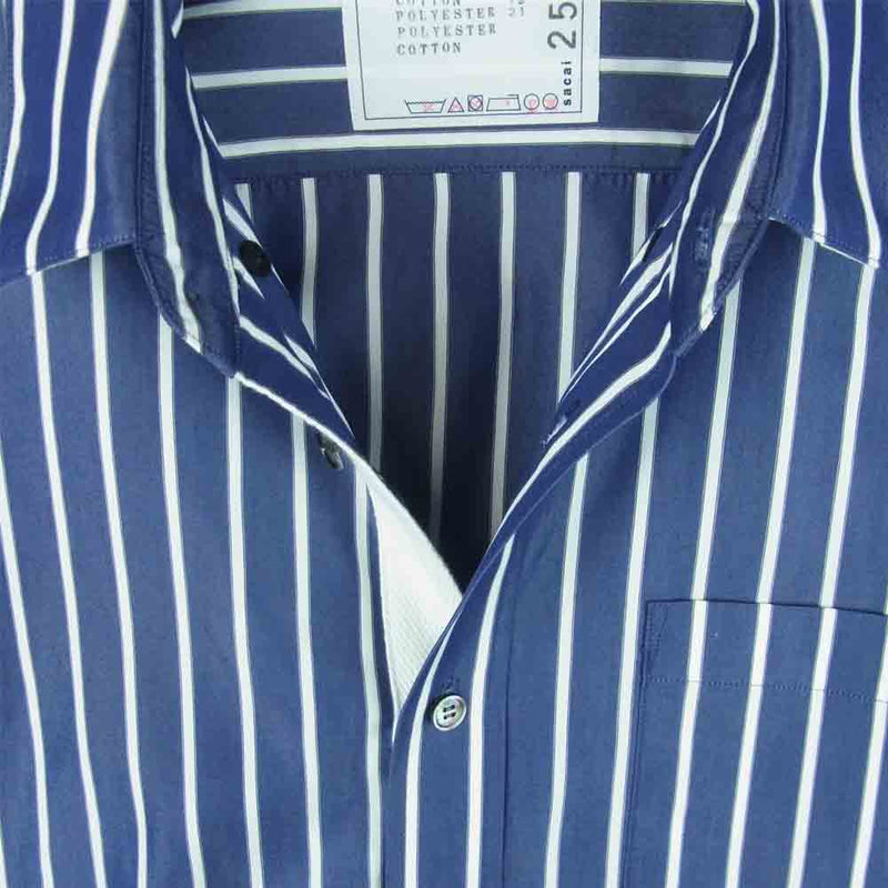 Sacai サカイ 21AW 21-02584M Cotton Poplin Shirt コットン ポプリン シャツ ジャケット ブルー系 ホワイト系【美品】【中古】