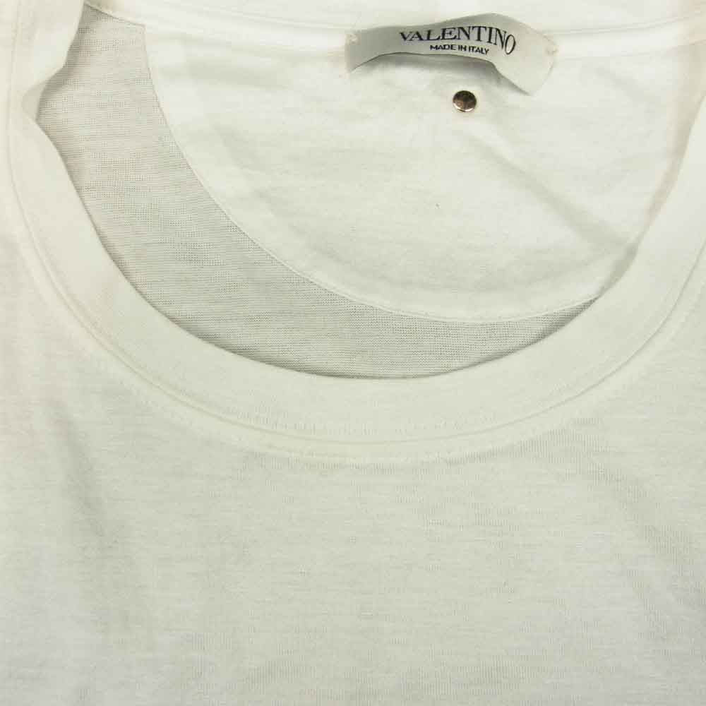 VALENTINO ヴァレンティノ ロックスタッズ クルーネック 半袖 Tシャツ  ホワイト系 S【中古】
