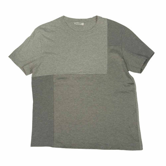 VALENTINO ヴァレンティノ クルーネック 切替 デザイン 半袖 Tシャツ  グレー系 S【中古】