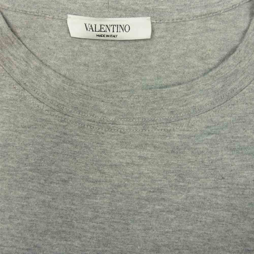VALENTINO ヴァレンティノ クルーネック 切替 デザイン 半袖 Tシャツ  グレー系 S【中古】