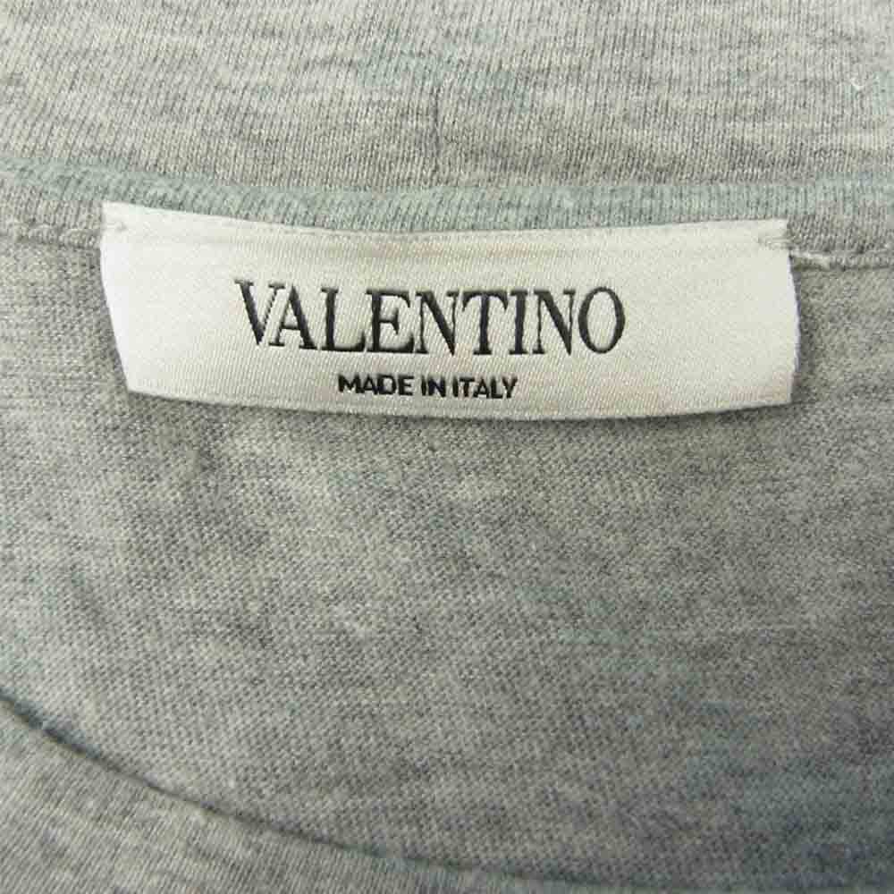 VALENTINO ヴァレンティノ クルーネック 切替 デザイン 半袖 Tシャツ  グレー系 S【中古】