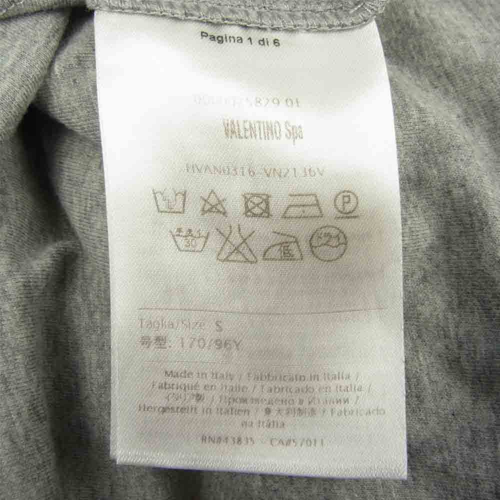 VALENTINO ヴァレンティノ クルーネック 切替 デザイン 半袖 Tシャツ  グレー系 S【中古】