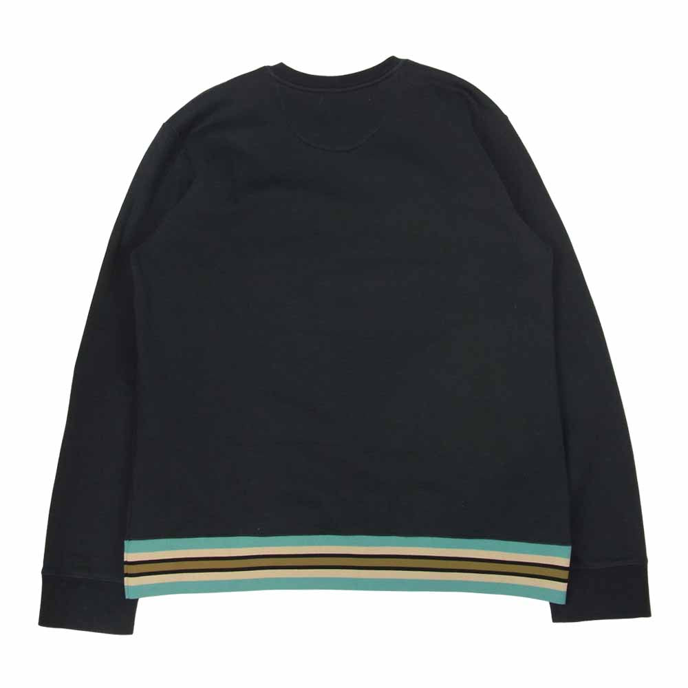 VALENTINO ヴァレンティノ MV3MF05P47R クルーネック リブ 切替 スウェット ネイビー系 L【中古】