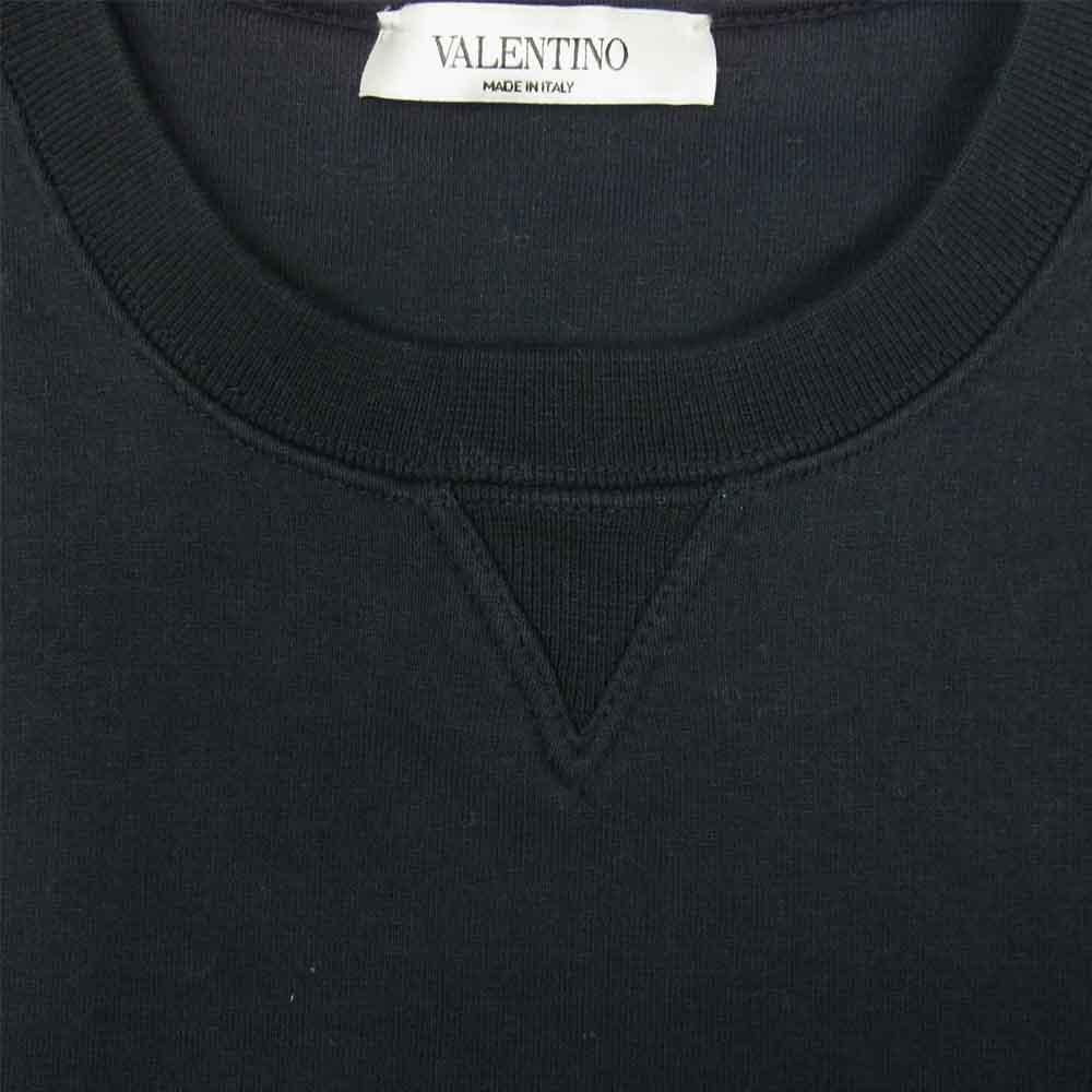 VALENTINO ヴァレンティノ MV3MF05P47R クルーネック リブ 切替 スウェット ネイビー系 L【中古】