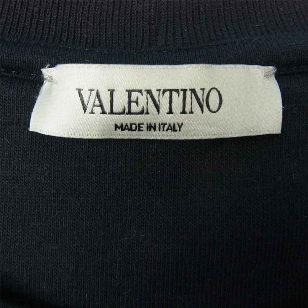 VALENTINO ヴァレンティノ MV3MF05P47R クルーネック リブ 切替 スウェット ネイビー系 L【中古】