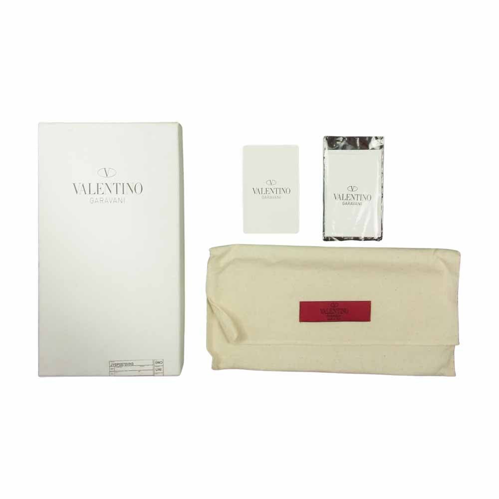 VALENTINO ヴァレンティノ GARAVANI ガラヴァーニ スタッズ ラウンドファスナー 長財布 ブラック系【中古】