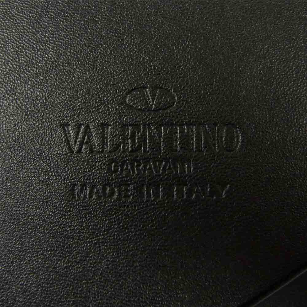 VALENTINO ヴァレンティノ GARAVANI ガラヴァーニ スタッズ セカンド レザー クラッチバッグ ブラック系【中古】