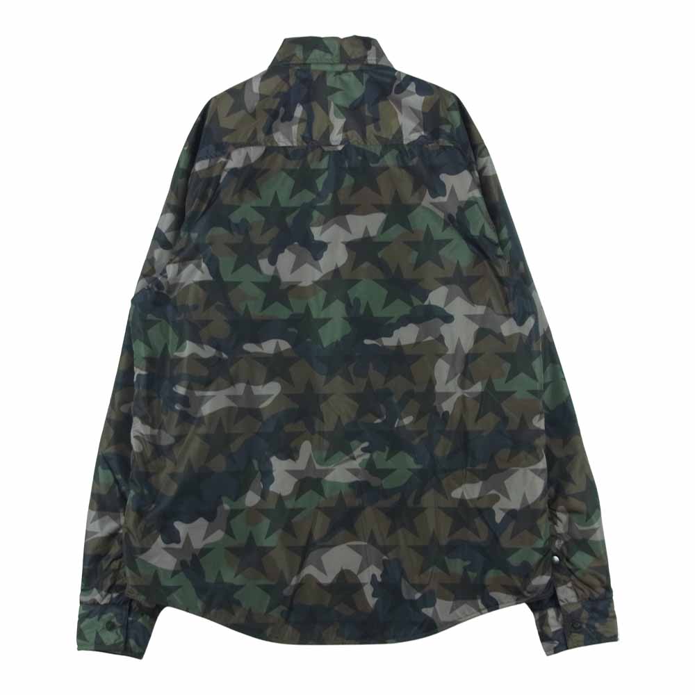 VALENTINO ヴァレンティノ 17AW LV3AB7203FG Camustars スターカモ ナイロン リバーシブル シャツ ジャケット グリーン系 ブラウン系 ブラック系 M【中古】