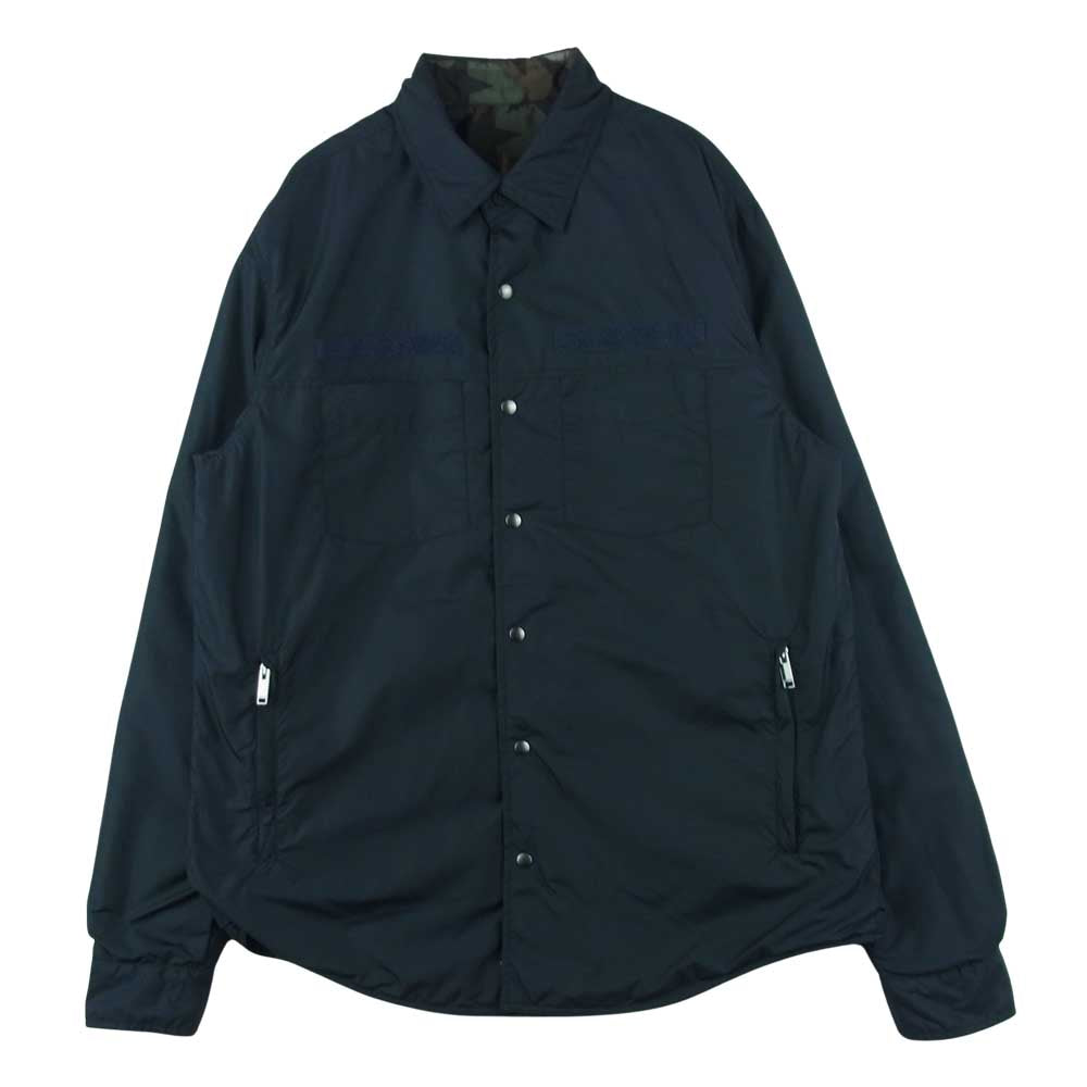 VALENTINO ヴァレンティノ 17AW LV3AB7203FG Camustars スターカモ ナイロン リバーシブル シャツ ジャケット グリーン系 ブラウン系 ブラック系 M【中古】