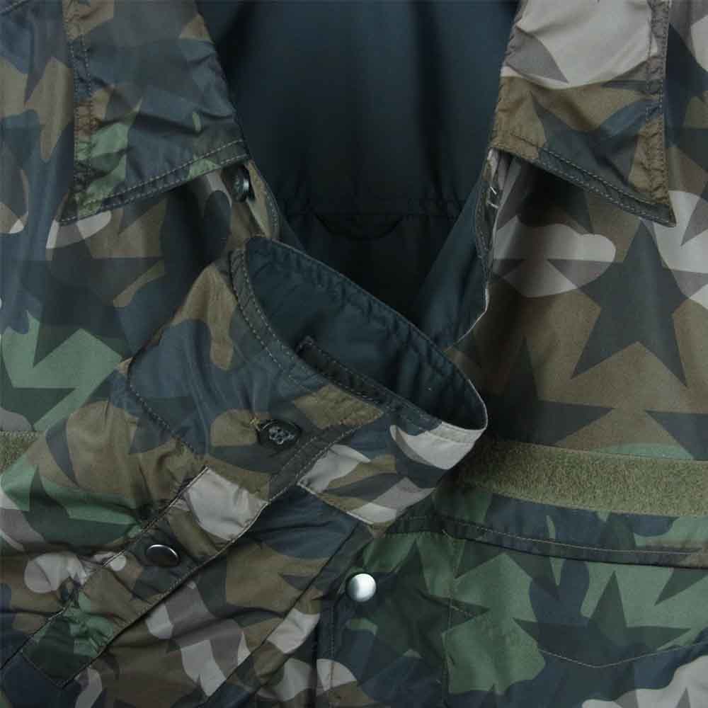 VALENTINO ヴァレンティノ 17AW LV3AB7203FG Camustars スターカモ ナイロン リバーシブル シャツ ジャケット グリーン系 ブラウン系 ブラック系 M【中古】