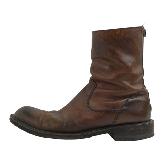 PADRONE パドローネ バック ジップ ブーツ ブラウン系 実寸約26㎝【中古】