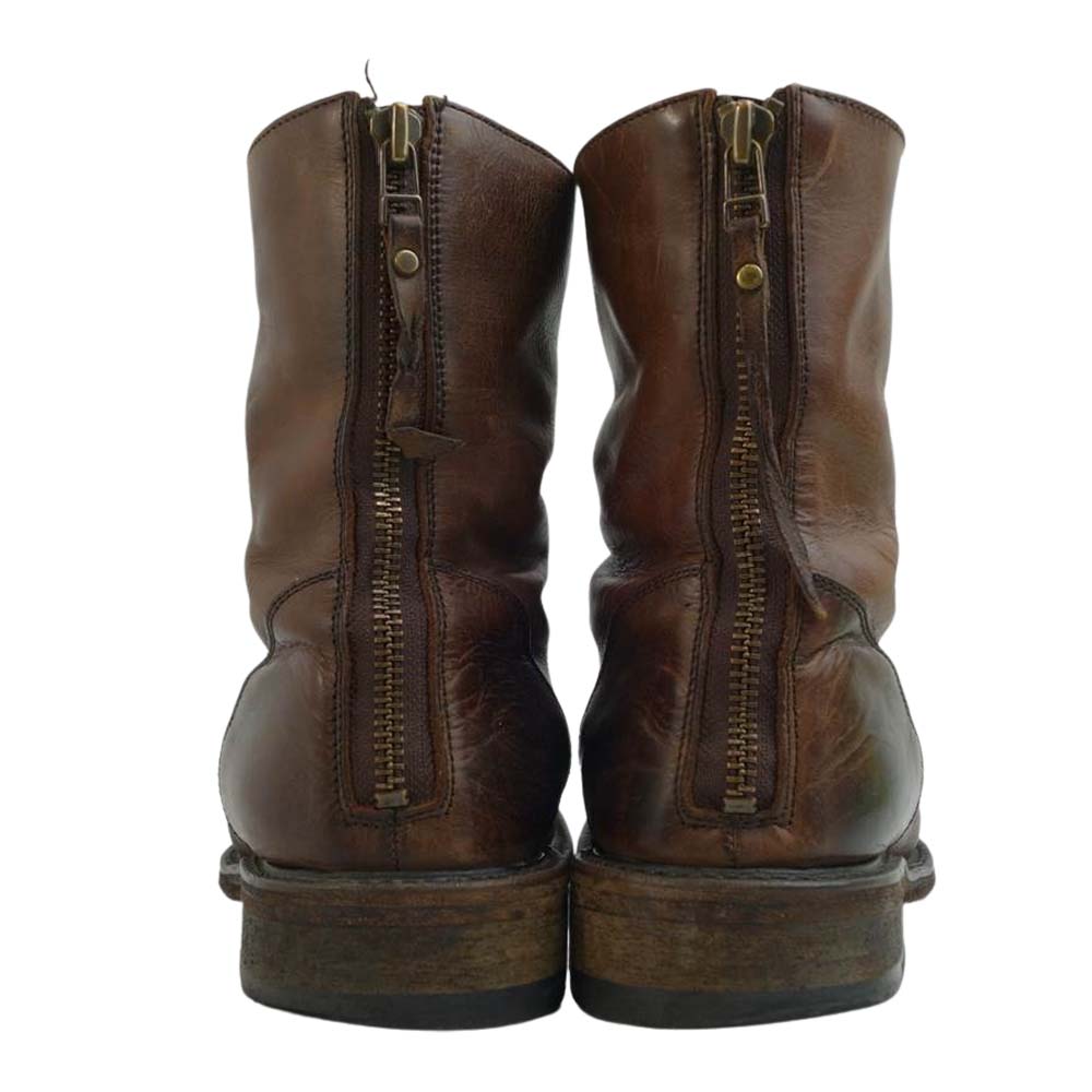 PADRONE パドローネ バック ジップ ブーツ ブラウン系 実寸約26㎝【中古】