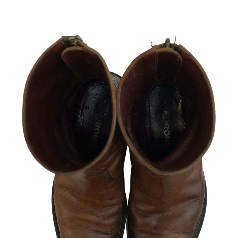 PADRONE パドローネ バック ジップ ブーツ ブラウン系 実寸約26㎝【中古】