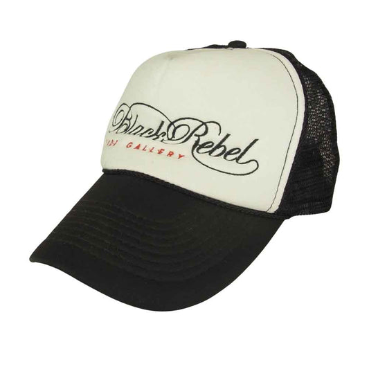 RUDE GALLERY BLACK REBEL ルードギャラリーブラックレーベル ロゴ メッシュ キャップ ブラック系【中古】