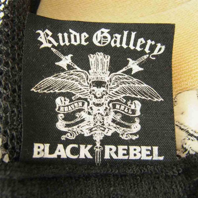 RUDE GALLERY BLACK REBEL ルードギャラリーブラックレーベル ロゴ メッシュ キャップ ブラック系【中古】