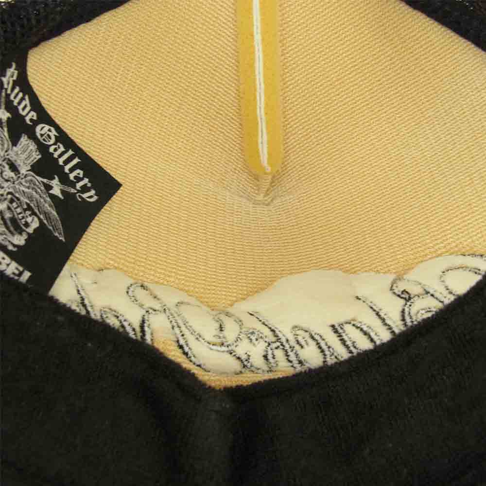 RUDE GALLERY BLACK REBEL ルードギャラリーブラックレーベル ロゴ メッシュ キャップ ブラック系【中古】