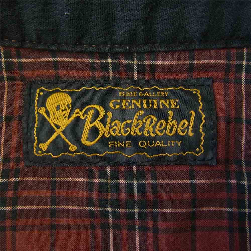 RUDE GALLERY BLACK REBEL ルードギャラリーブラックレーベル ウェスタン シャツ チェック 長袖  エンジ系 M【中古】