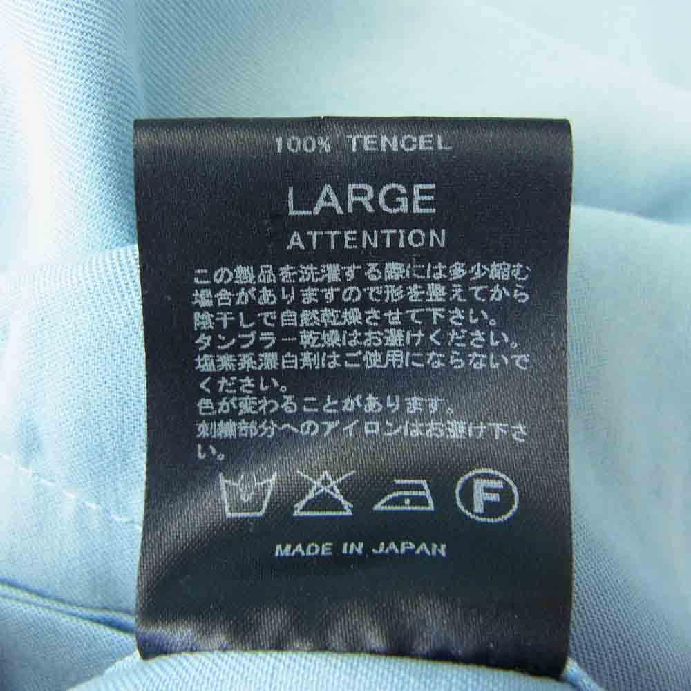 RUDE GALLERY BLACK REBEL ルードギャラリーブラックレーベル オープンカラー ボーリング シャツ 半袖 スワロー 刺繍 ブルー系 L【中古】