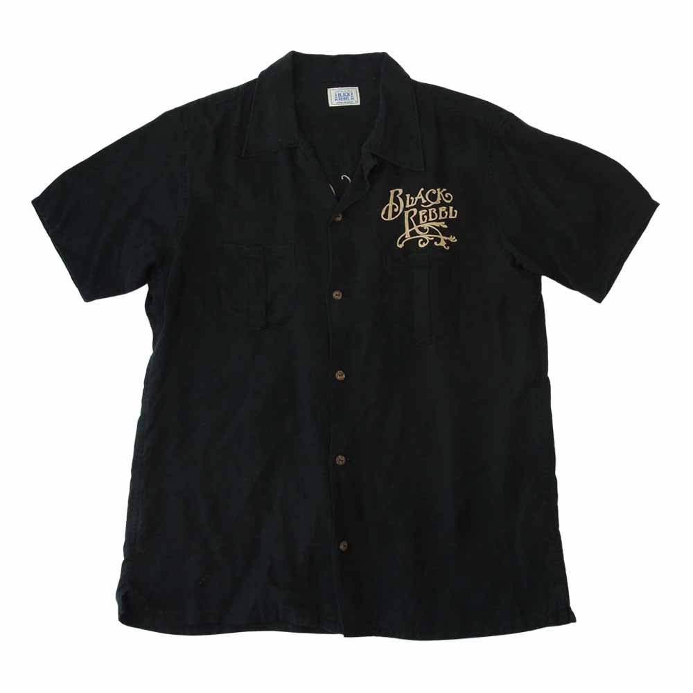 【RUDE GALLERY. 】ルードギャラリー 刺繍入りボウリングシャツ黒2