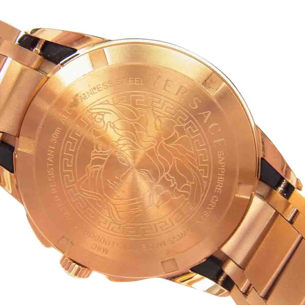 VERSACE ヴェルサーチ VEM800318 キャラクタークロノ クロノグラフ クオーツ 腕時計 ゴールド系【中古】