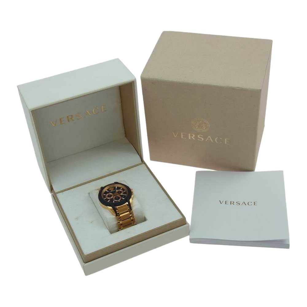 VERSACE ヴェルサーチ VEM800318 キャラクタークロノ クロノグラフ クオーツ 腕時計 ゴールド系【中古】