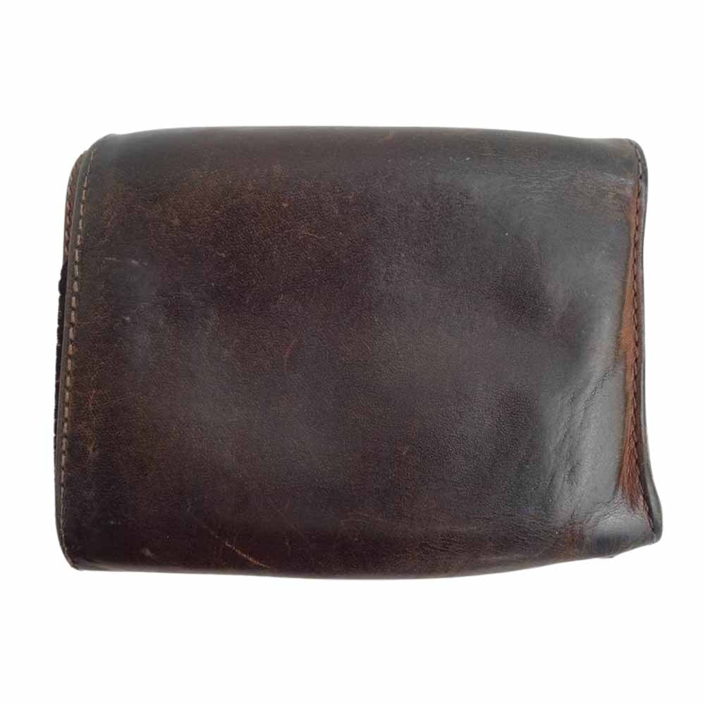 CHROME HEARTS クロムハーツ（原本有） 3FOLD フローラルボタン 3フォールド ウォレット ブラウン系【中古】