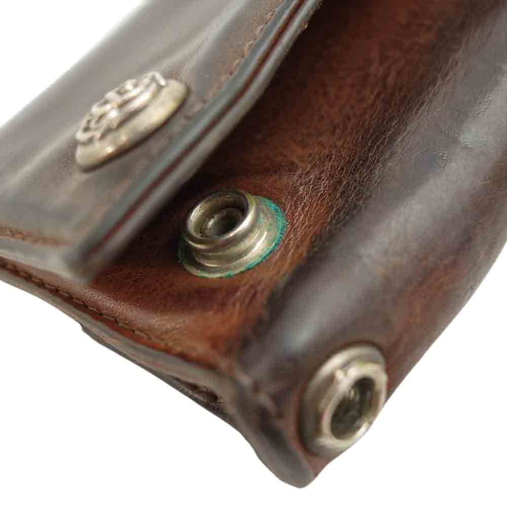 CHROME HEARTS クロムハーツ（原本有） 3FOLD フローラルボタン 3フォールド ウォレット ブラウン系【中古】