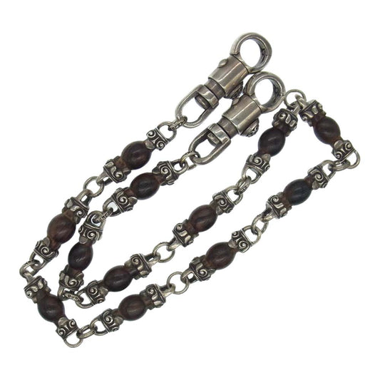STANLEY GUESS スタンリーゲス スモール バレルクリップ ウッドボール ウォレットチェーン シルバー系【中古】