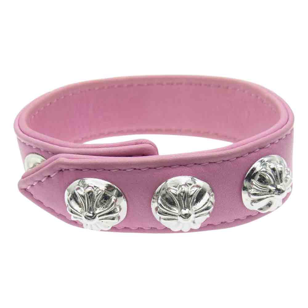 CHROME HEARTS クロムハーツ（原本無） 3BTN2SNP クロスボールボタン スナップ ブレスレット ピンク ロジウムコーティング ピンク系【中古】