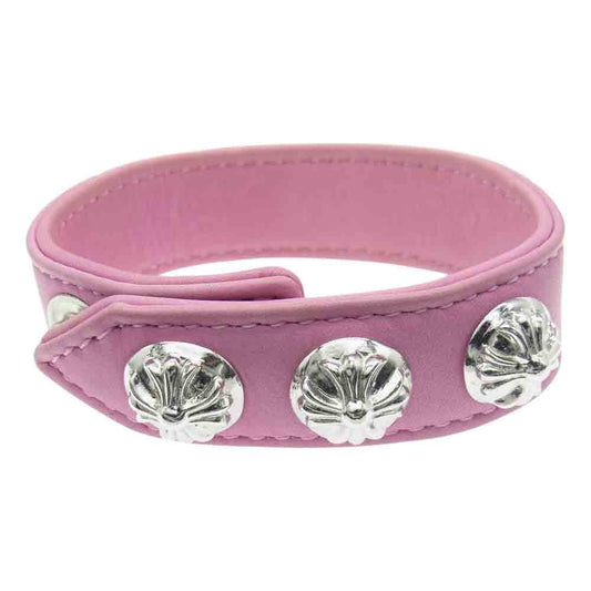CHROME HEARTS クロムハーツ（原本無） 3BTN2SNP クロスボールボタン スナップ ブレスレット ピンク ロジウムコーティング ピンク系【中古】