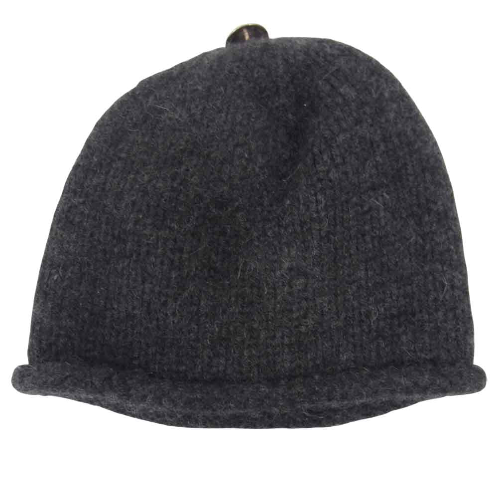 CHROME HEARTS クロムハーツ（原本無） セメタリー クロスパッチ クロスボールボタン カシミヤ ビーニー グレー系【中古】