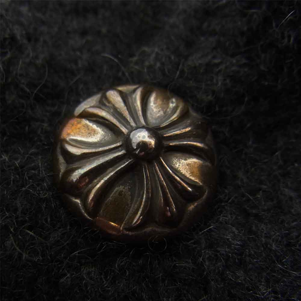CHROME HEARTS クロムハーツ（原本無） セメタリー クロスパッチ クロスボールボタン カシミヤ ビーニー グレー系【中古】