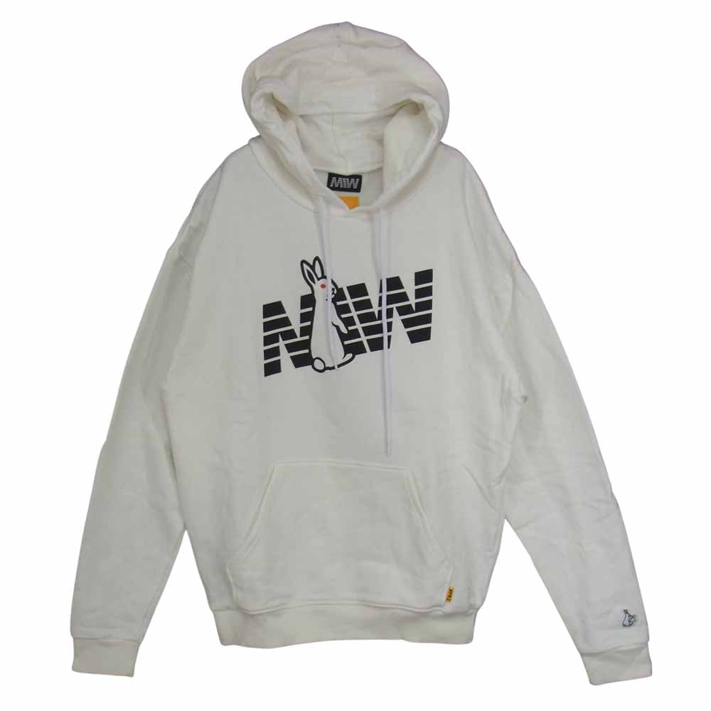 エフアールツー × MIW MIWFR2-SWP-002 ロゴ プリント プルオーバー フーディ ホワイト系 M【中古】