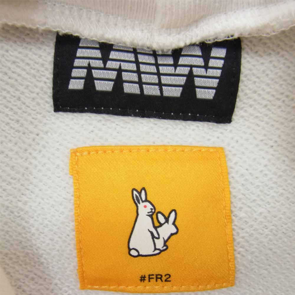 エフアールツー × MIW MIWFR2-SWP-002 ロゴ プリント プルオーバー フーディ ホワイト系 M【中古】
