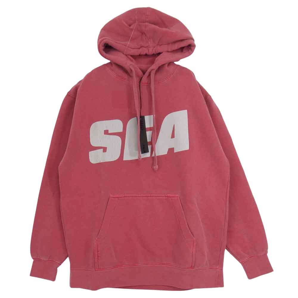WIND AND SEA ウィンダンシー 21SS WDS-21S-TPS-03 HOODIE ロゴ プリント プルオーバー パーカー フーディ レッド系 S【新古品】【未使用】【中古】