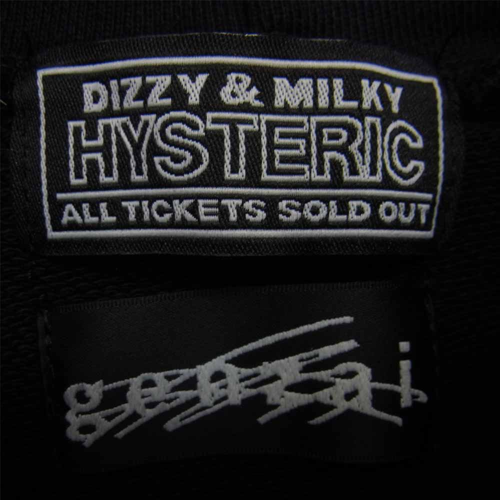 HYSTERIC GLAMOUR ヒステリックグラマー GENZAI COLLAGE HOODIE ゲンザイ カレッジ ロゴ 刺繍 フーディ ブラック系 M【中古】