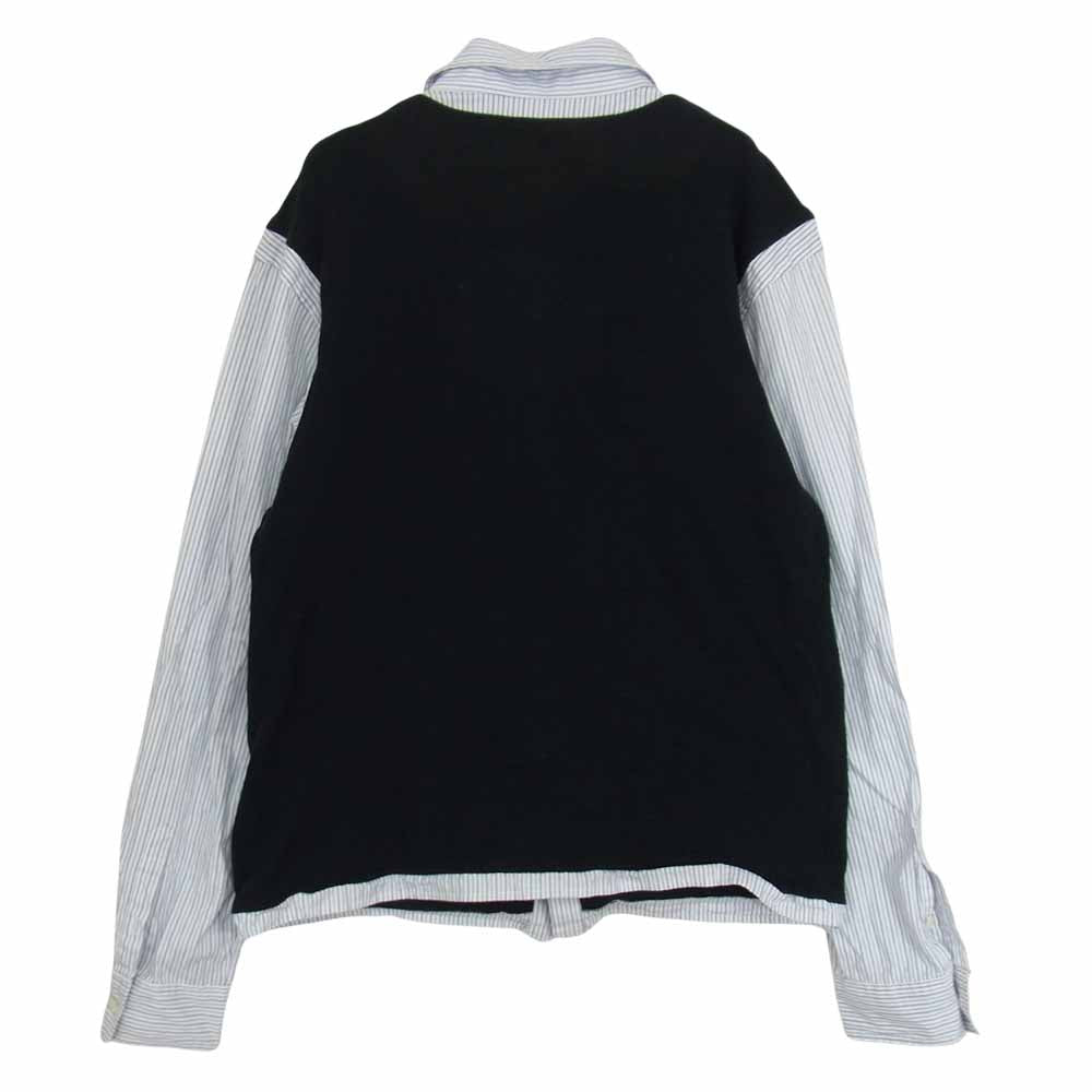 NEIGHBORHOOD ネイバーフッド 121BENH-SHM05 CHANNEL 7/C-SHIRT.LS チャンネル 7 ニット 切替 ストライプ シャツ ブラック系 M【中古】