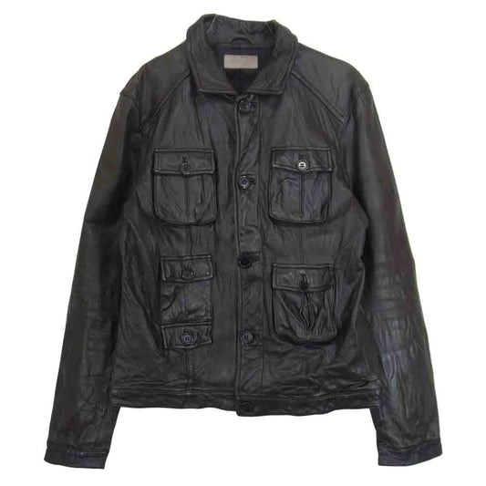 村正洋装 シワ加工 ホースハイド レザー ジャケット ブラック系 4【中古】