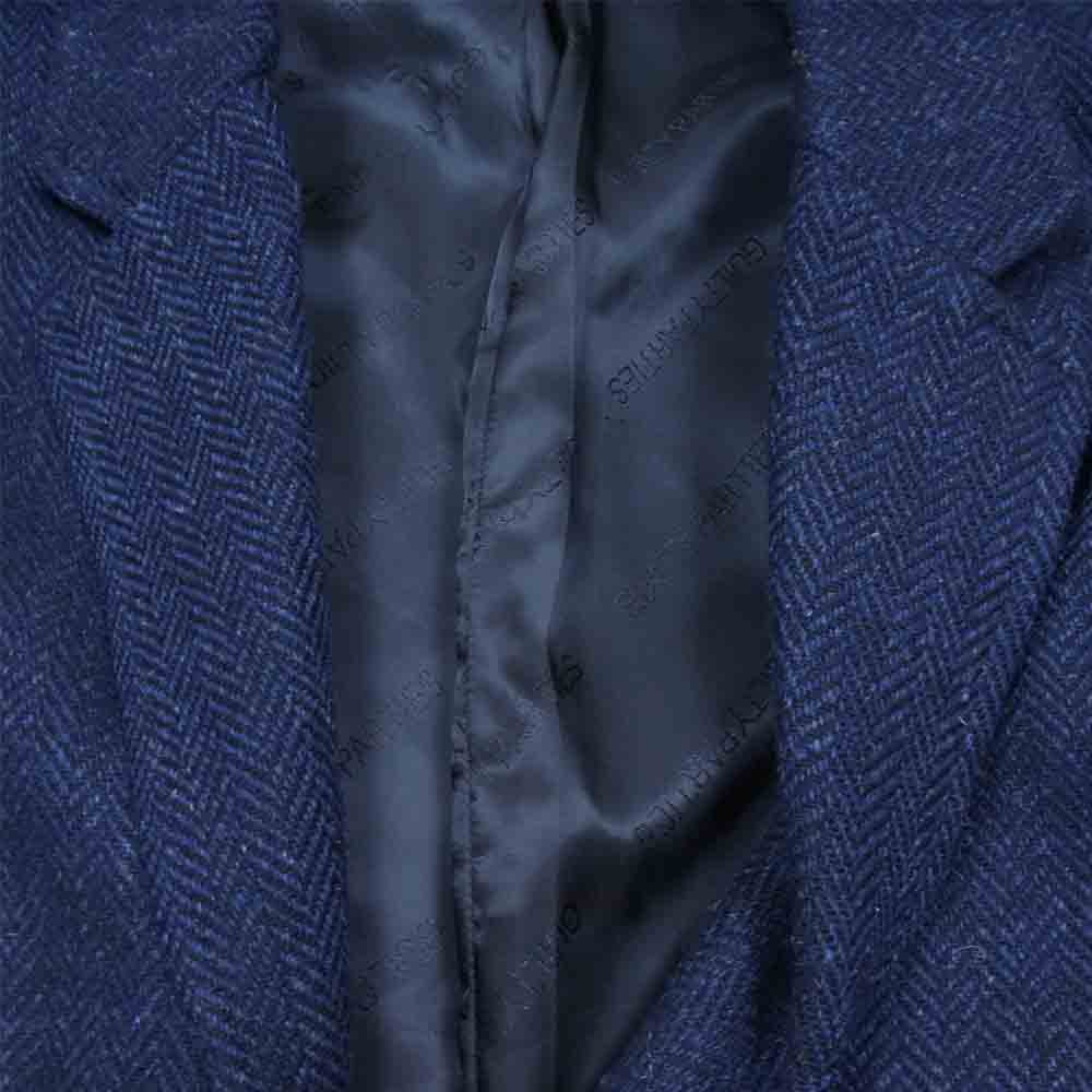 WACKO MARIA ワコマリア 15AW HERRINGBONE CHESTER FIELD COAT ヘリンボーン ウール チェスター フィールド コート ネイビー系 M【中古】