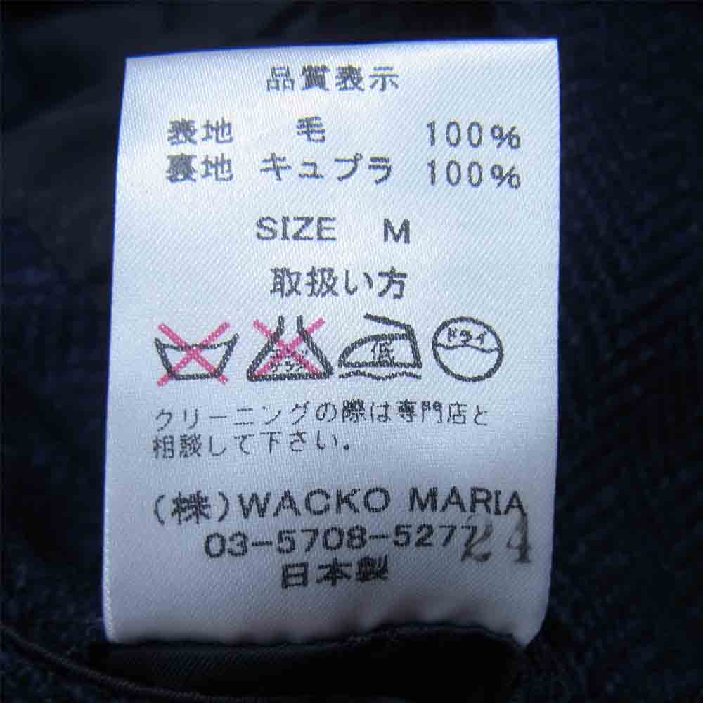 WACKO MARIA ワコマリア 15AW HERRINGBONE CHESTER FIELD COAT ヘリンボーン ウール チェスター フィールド コート ネイビー系 M【中古】
