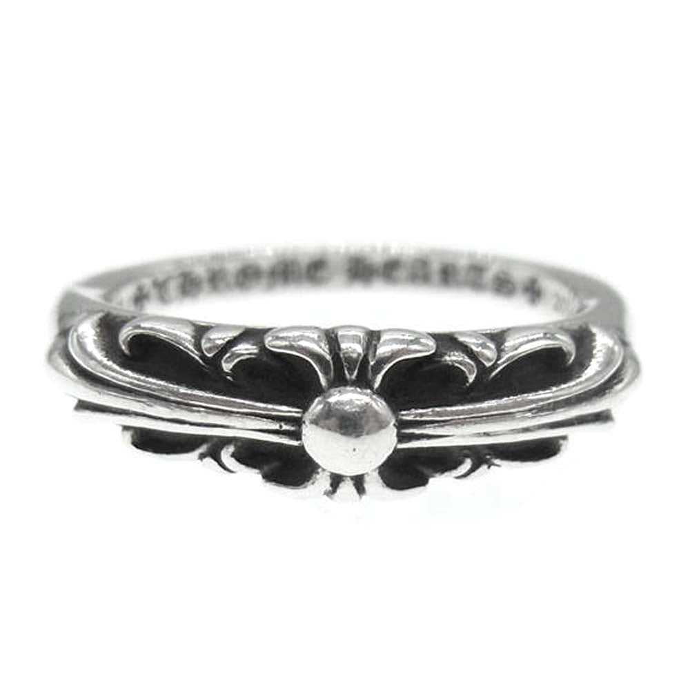 CHROME HEARTS クロムハーツ（原本有）  ベイビー クラシック フローラル クロス リング  シルバー系【中古】