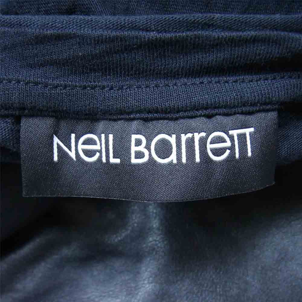 NEIL BARRETT ニールバレット フェイクレザー 切替 半袖Tシャツ ブラック系 M【中古】