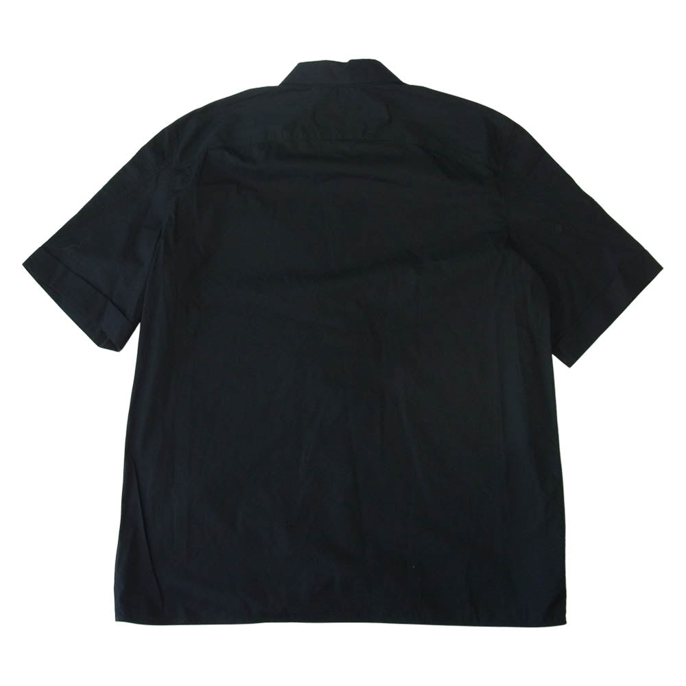 NEIL BARRETT ニールバレット PBCM1461S Hybrid Vintage Short Sleeve Shirt ジップ 装飾 半袖 シャツ ダークネイビー系 XXL【中古】