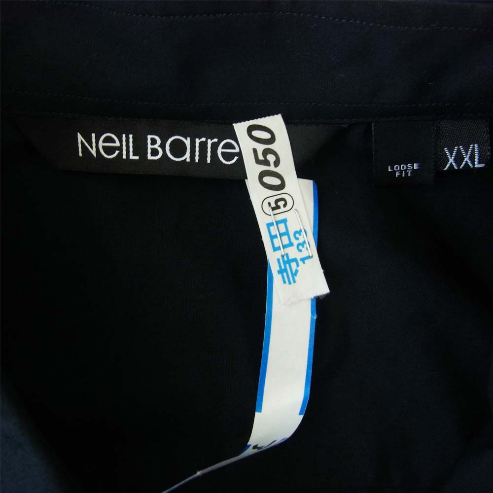 NEIL BARRETT ニールバレット PBCM1461S Hybrid Vintage Short Sleeve Shirt ジップ 装飾 半袖 シャツ ダークネイビー系 XXL【中古】