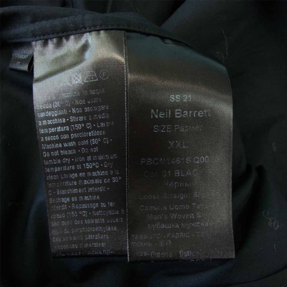 NEIL BARRETT ニールバレット PBCM1461S Hybrid Vintage Short Sleeve Shirt ジップ 装飾 半袖 シャツ ダークネイビー系 XXL【中古】